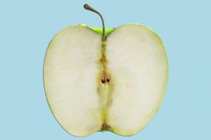 Green Apple Half apple, fruit, food, fresh, vegetable, green, slice, organic, garden, tropical, breakfast